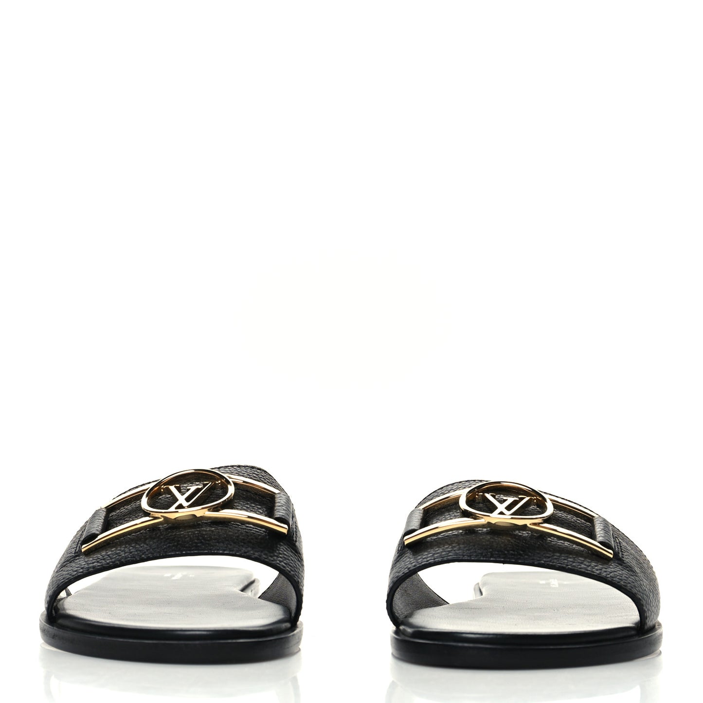 Calfskin Lock It Flat Mules 39 Black
