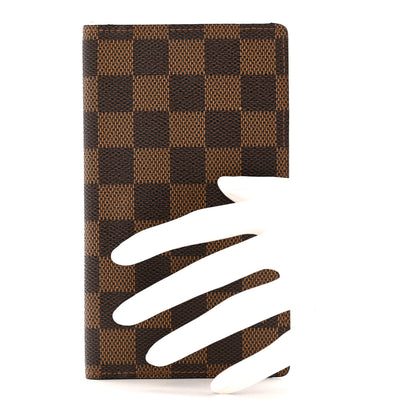 Louis Vuitton Damier Ebene Checkbook Cover Wallet 2 of 9