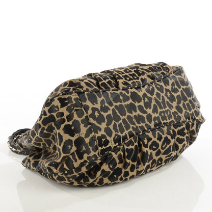 Fendi Jacquard Leopard Print Mia Tote Taupe Black 5 of 10