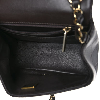 Chanel Lambskin Quilted Mini Square Flap Dark Brown 4 of 8