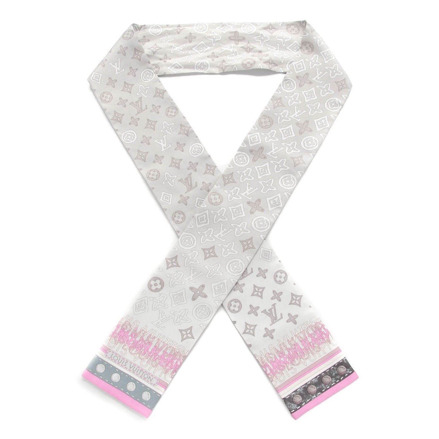 Silk Monogram Map Bandeau Pearl Pink