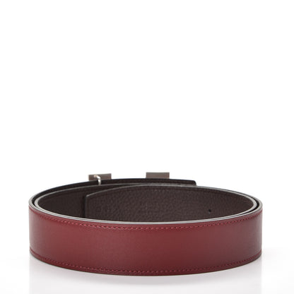 Hermes Tadelakt Togo 32mm H Belt 85 Rouge H Chocolate 3 of 8