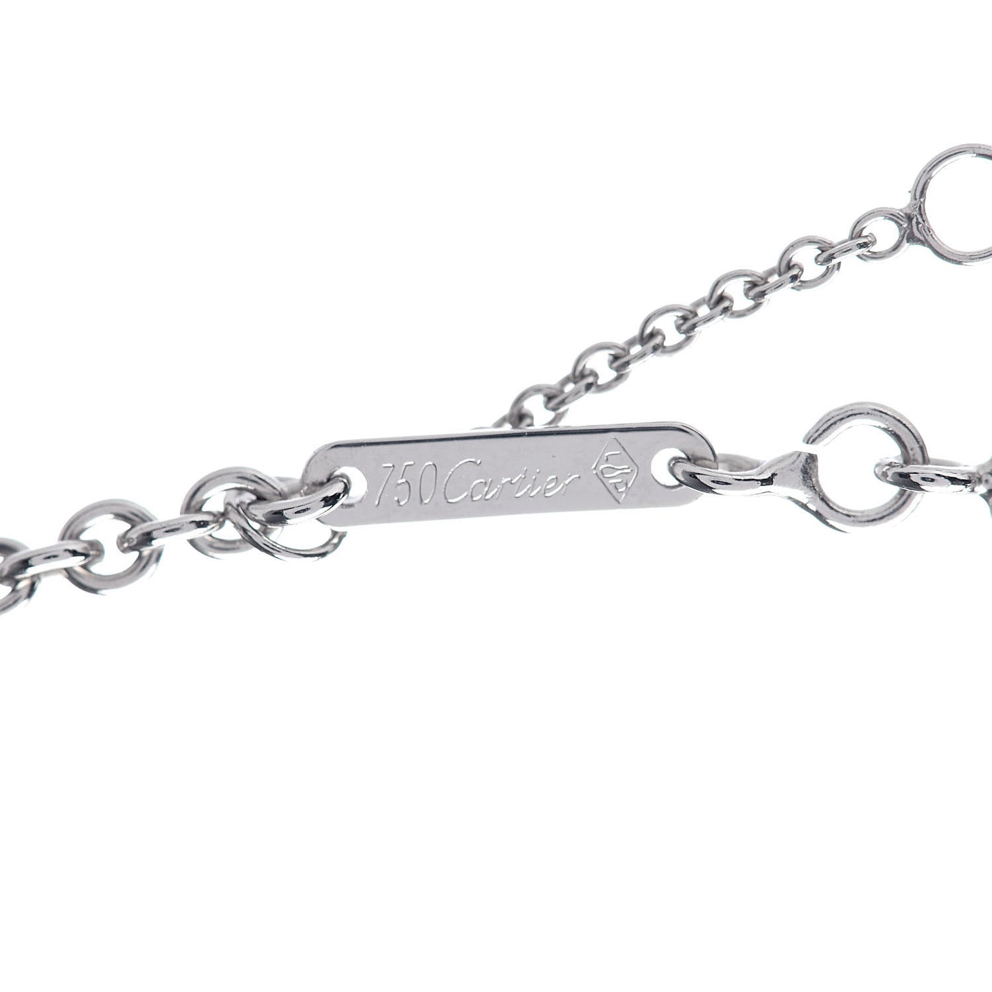 18K White Gold Diamond Lanieres Pendant Necklace