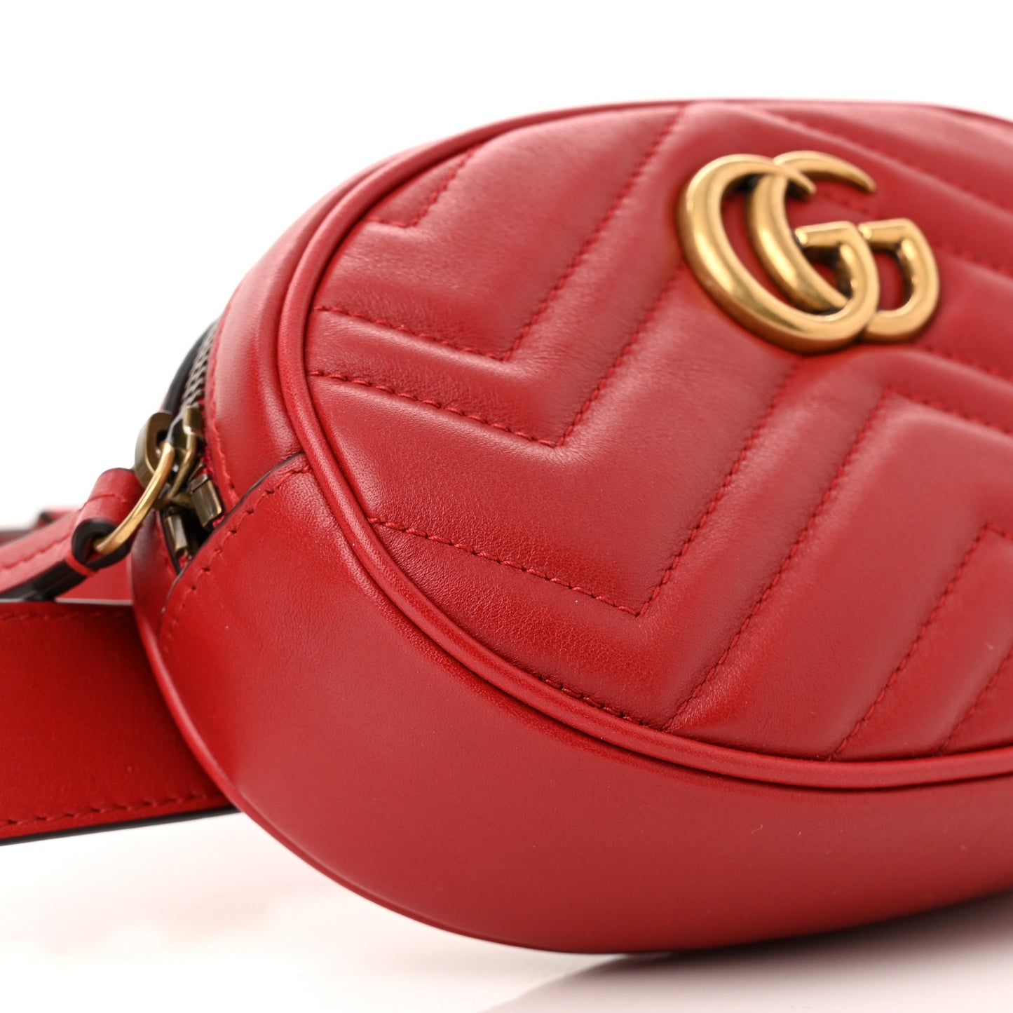 Calfskin Matelasse GG Marmont Belt Bag 85 34 Hibiscus Red