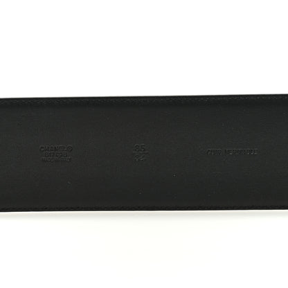 Chanel Calfskin Resin Gabrielle CC Logo Belt 85 34 Black 3 of 4