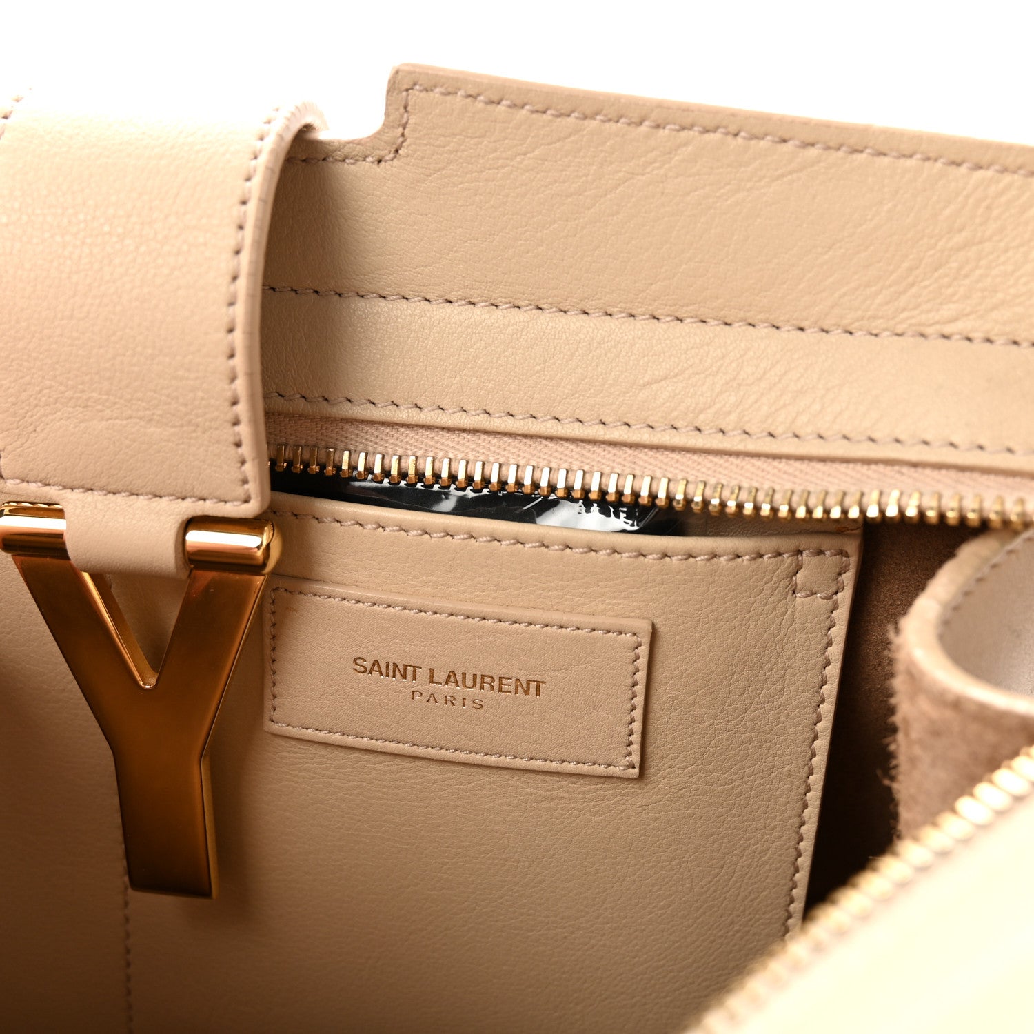 Saint Laurent Calfskin Small Classic Y Cabas Beige 6 of 9