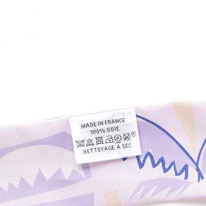 Hermes Silk Sea Surf and Fun Twilly Rose Pale Mauve Jaune Soufre 4 of 5
