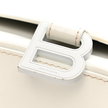 Balenciaga Shiny Box Calfskin Tonal B Hourglass Stretch Top Handle Bag White 12 of 15