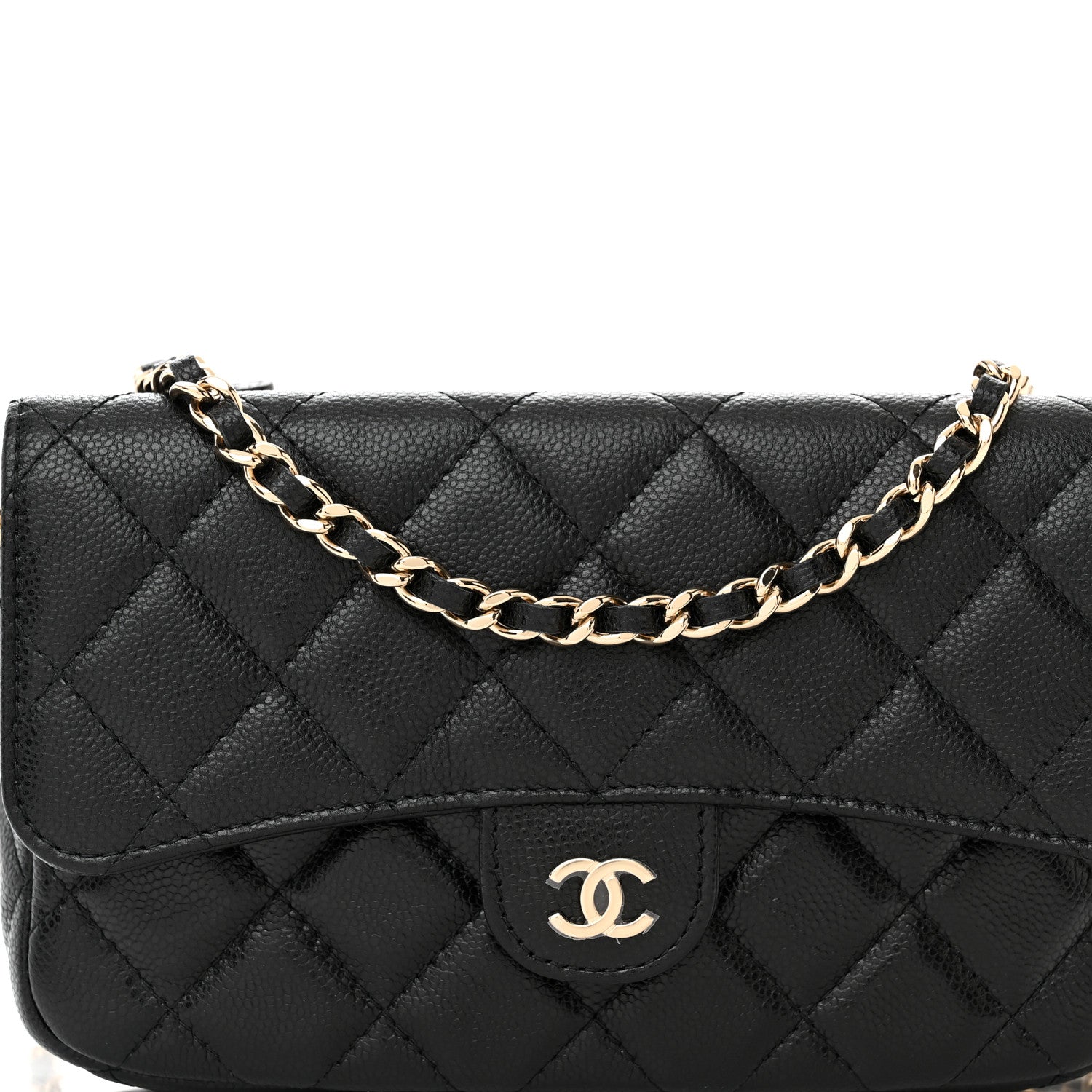 Chanel Caviar Quilted Flap Phone Holder With Chain Black 10 of 13