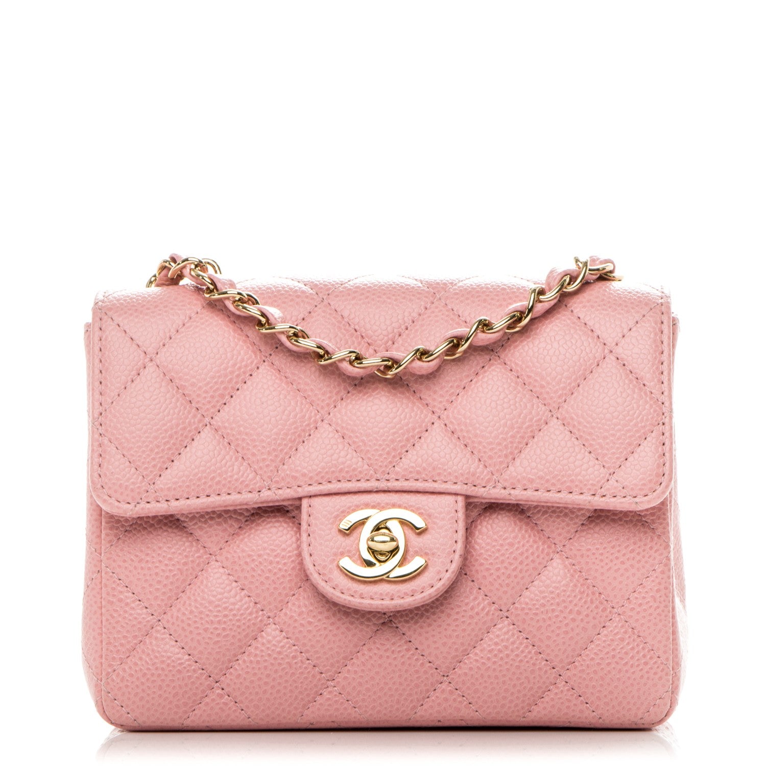 Chanel Caviar Quilted Mini Square Flap Pink 1 of 7
