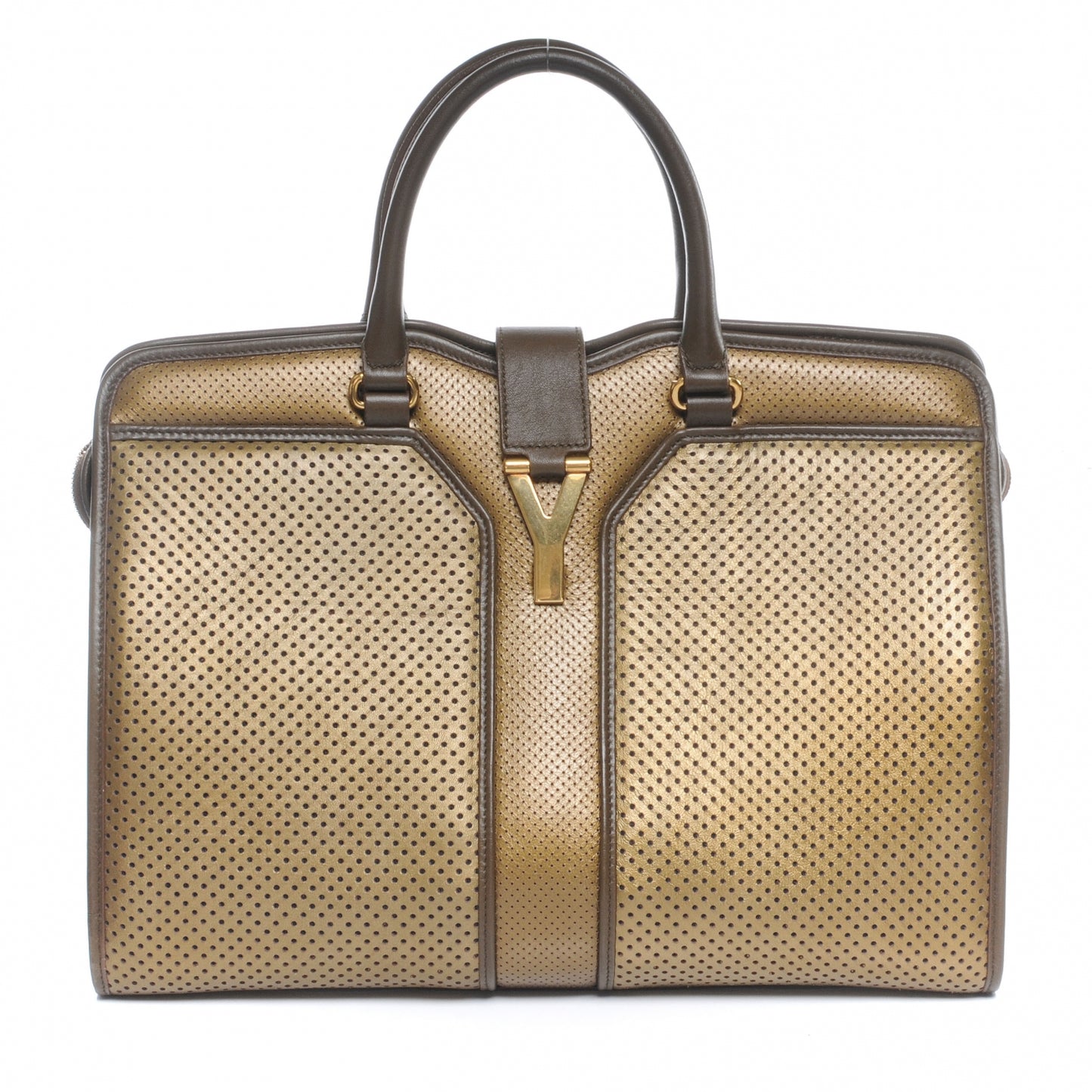 Perforated Leather Large Cabas Chyc Metallic Bronze