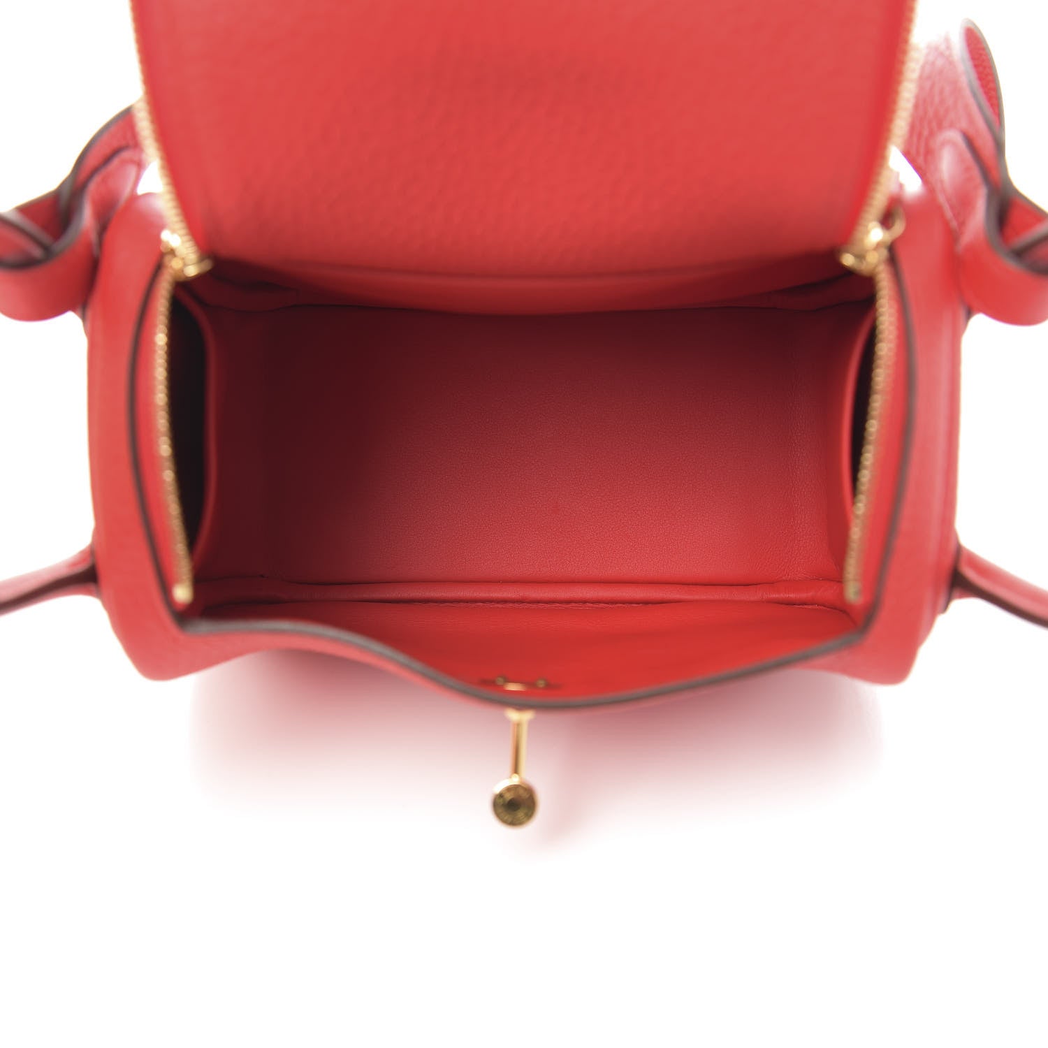 Hermes Taurillon Clemence Mini Lindy 20 Rouge De Coeur 5 of 10