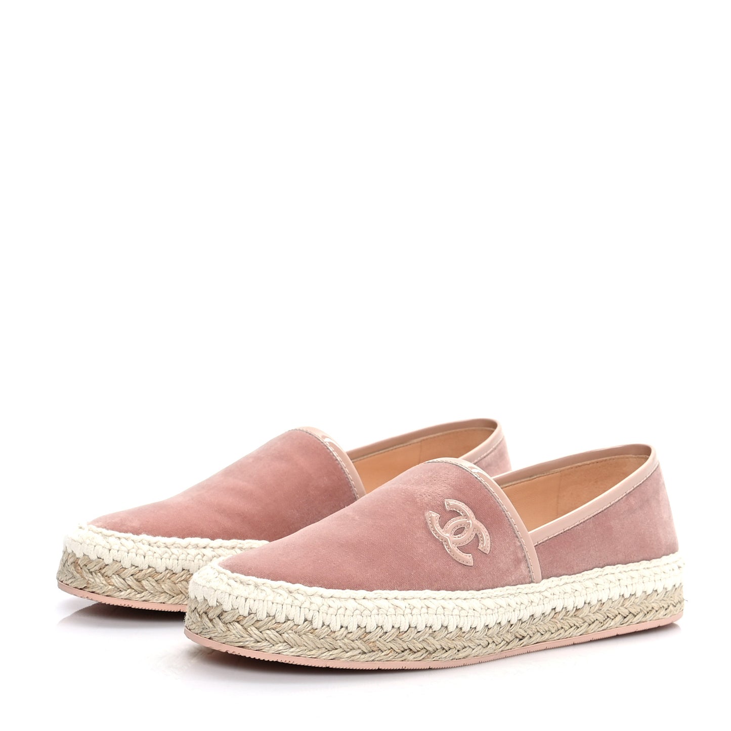 Velvet Patent CC Espadrilles 36 Pink