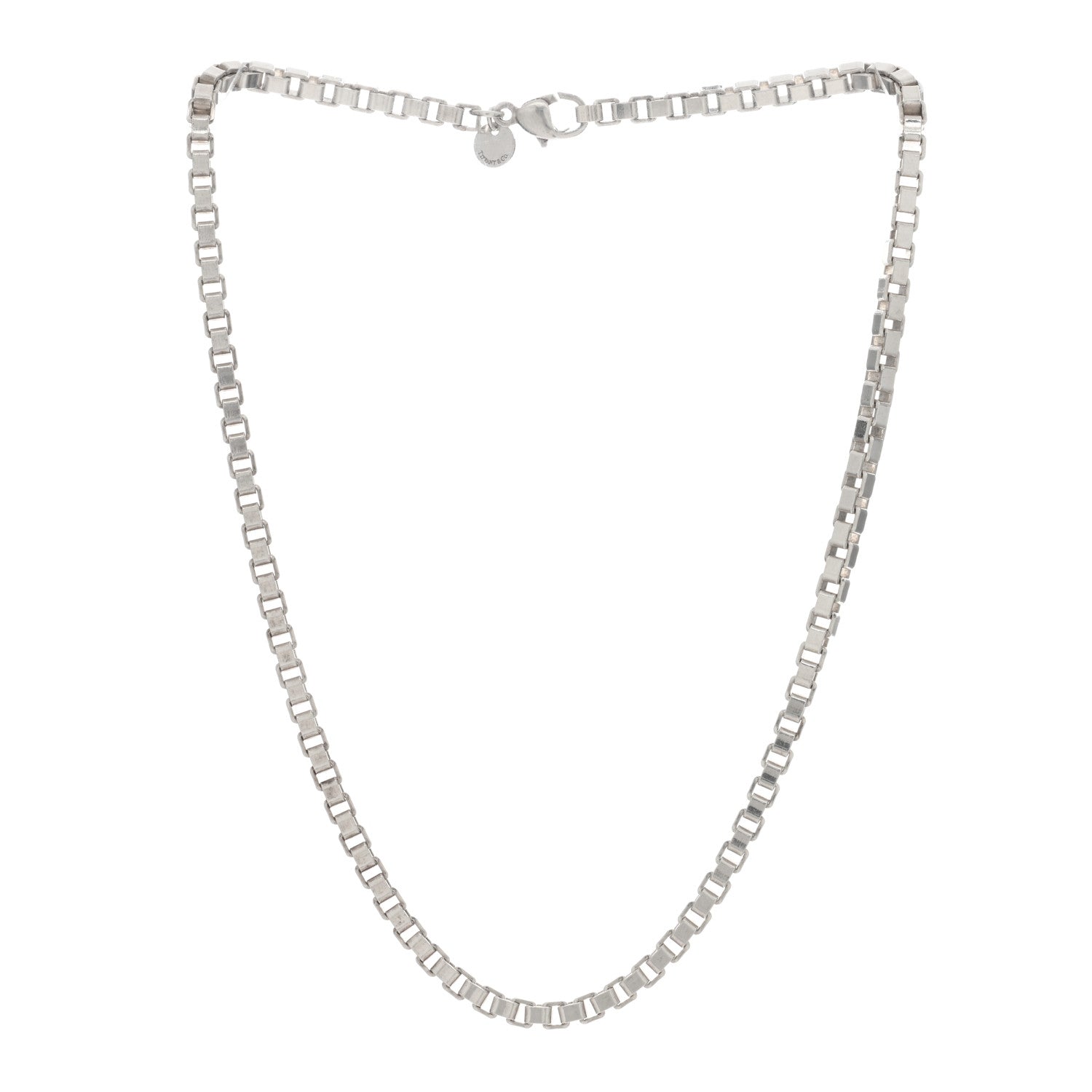 Tiffany Sterling Silver 4mm Venetian Link Necklace 2 of 3