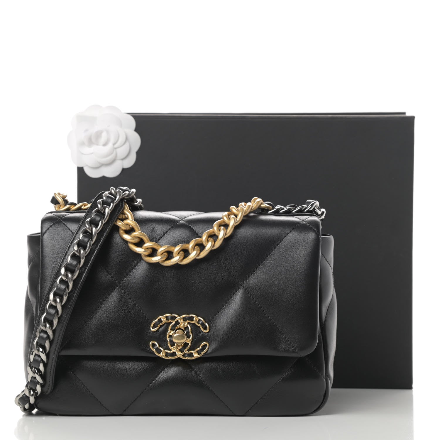 Chanel Lambskin Quilted Medium Chanel 19 Flap Black 15 of 15