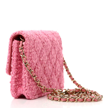 Chanel Tweed Quilted Flap Chain Waist Bag Pink 3 of 8