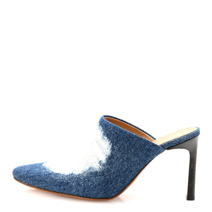 Loewe Ripped Denim 90 Mules Washed Denim 1 of 9