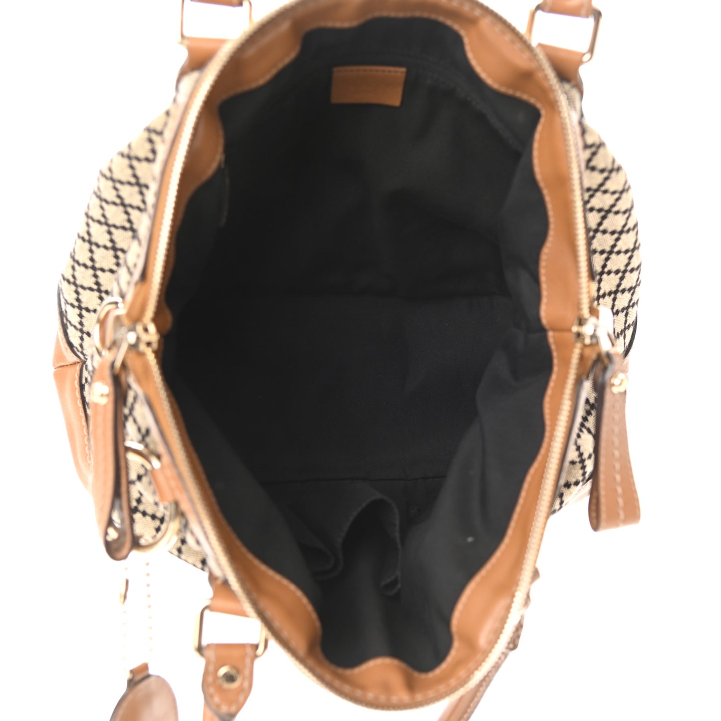 Diamante Medium Sukey Top Handle Bag Beige Brown