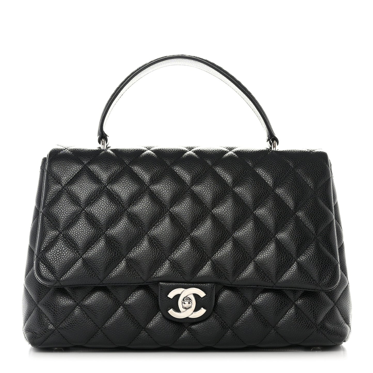 Caviar Quilted Jumbo Kelly Flap Bag Black