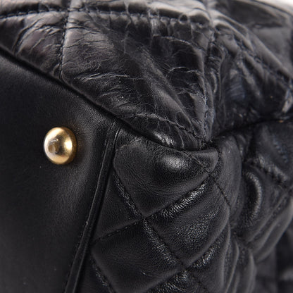 Chanel Glazed Calfskin Quilted Mademoiselle Tote Black 10 of 12