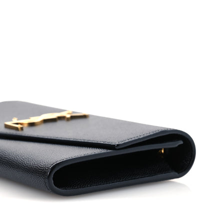Saint Laurent Grain de Poudre Uptown Chain Wallet Black 10 of 14