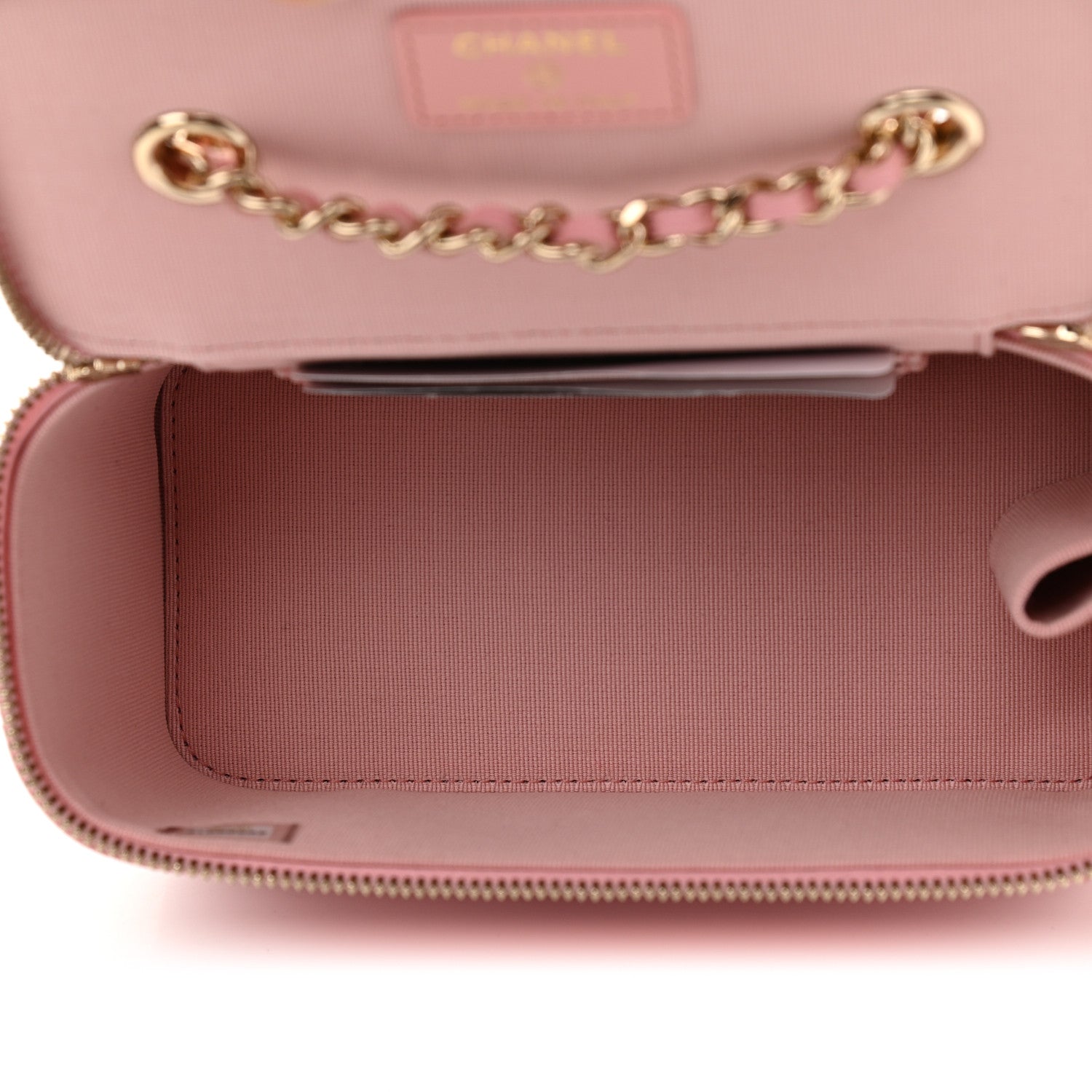 Chanel Caviar Quilted Small Vanity Case With Chain Pink 7 of 9