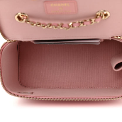 Chanel Caviar Quilted Small Vanity Case With Chain Pink 7 of 9