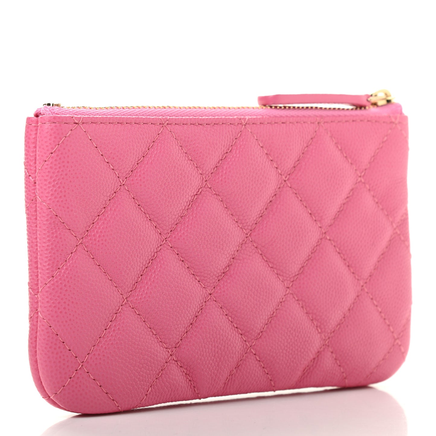 Caviar Quilted Small Cosmetic Case Pink