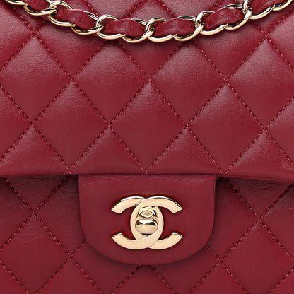 Chanel Lambskin Quilted Medium Double Flap Burgundy 10 of 10