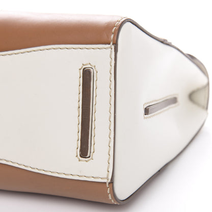 Prada Vitello Tri-Color Sound Top Handle Satchel White Naturale 11 of 13