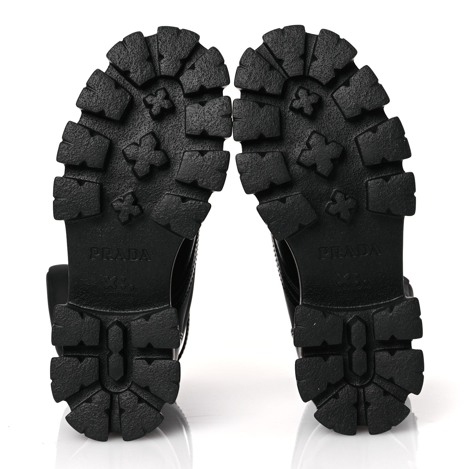 Prada Spazzolato Rois Nylon Metal Triangle Logo Monolith Pouch Pocket 55mm Boots 38 Black 6 of 11