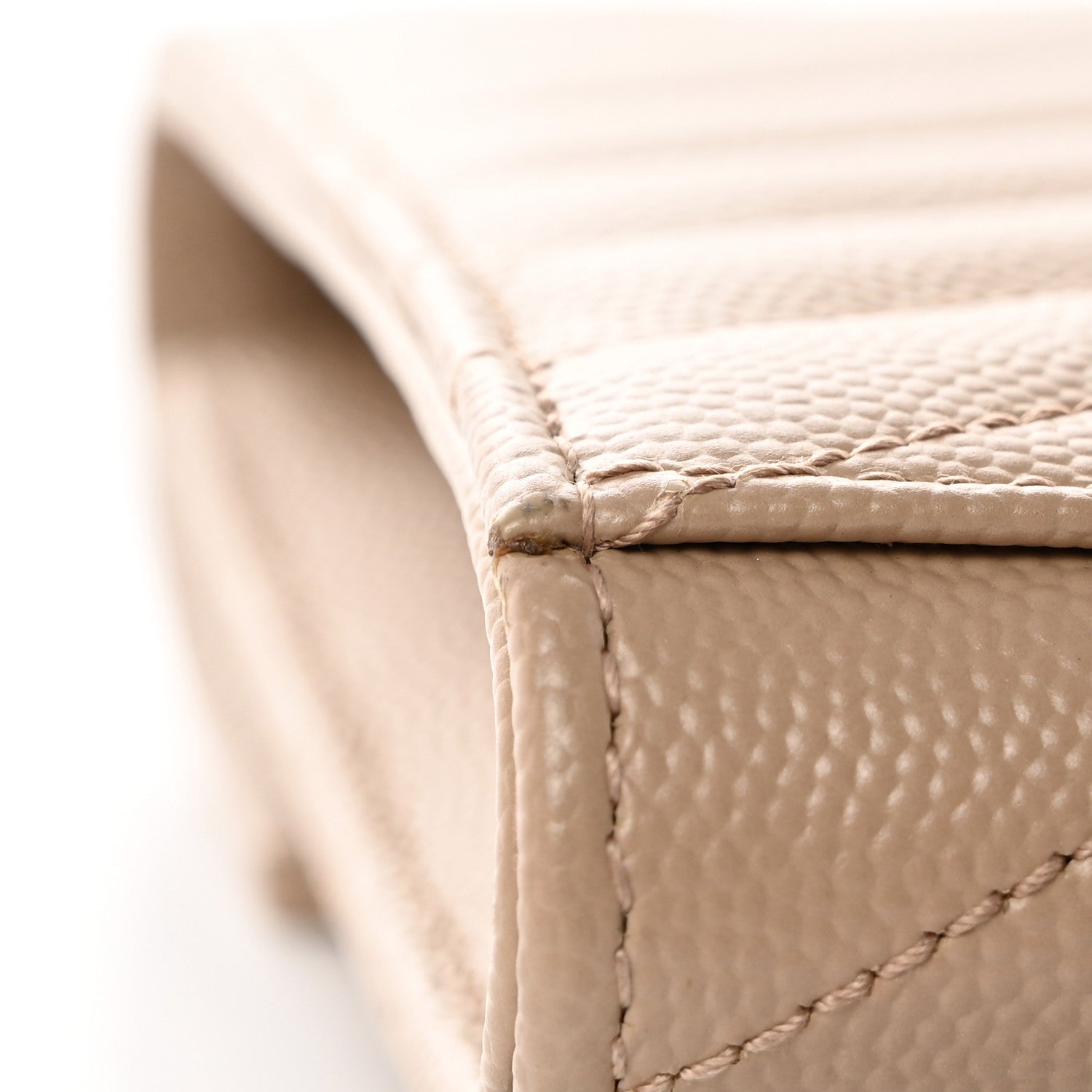 Saint Laurent Grain De Poudre Matelasse Chevron Monogram Envelope Clutch Dark Beige 12 of 13