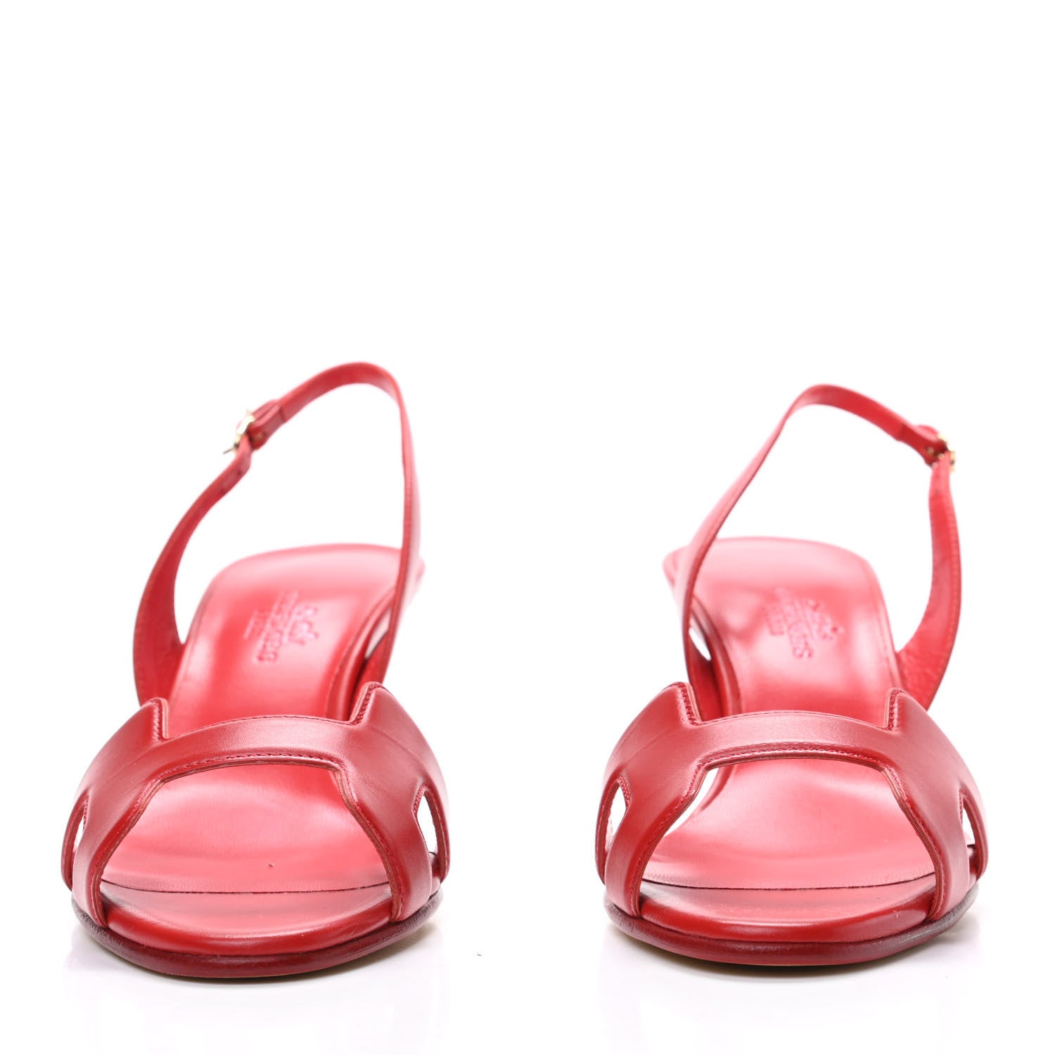 Hermes Nappa Night 70 Slingback Sandals 35.5 Red 2 of 8