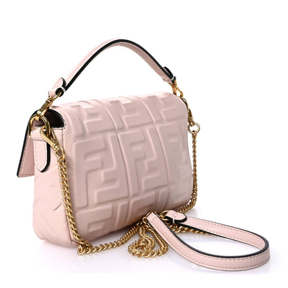 Fendi Nappa FF 1974 Embossed Mini Baguette Rosa Quarzo 3 of 11