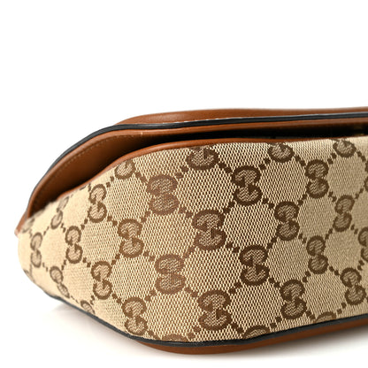 Gucci GG Supreme Monogram Calfskin Blondie Small Shoulder Bag  Beige Brown 8 of 9
