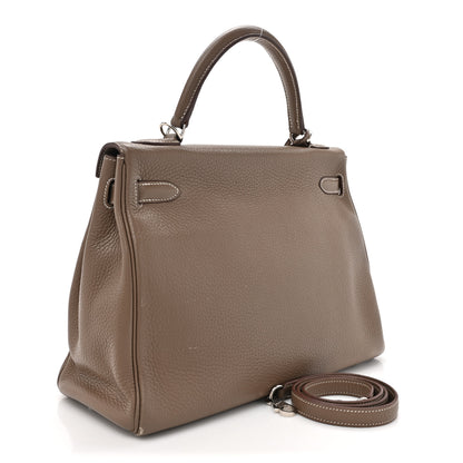 Hermes Taurillon Clemence Kelly Retourne 32 Etoupe 3 of 17