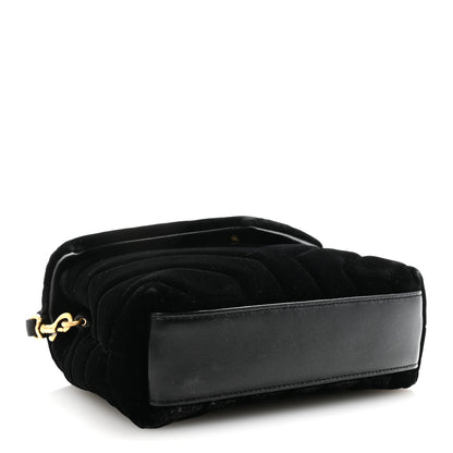 Saint Laurent Velvet Y Quilted Monogram Toy Loulou Chain Satchel French Black 4 of 9