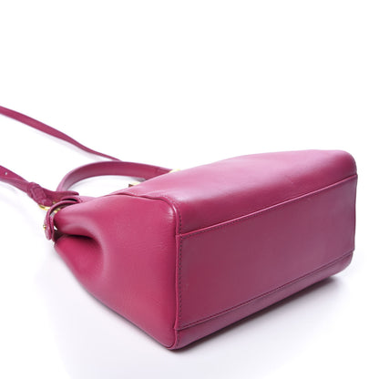 Fendi Nappa Mini Peekaboo Iconic Satchel Magenta 3 of 10