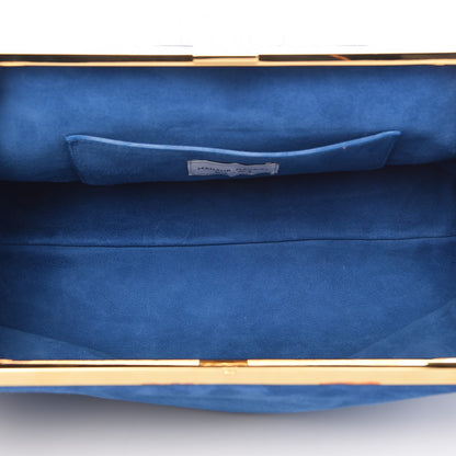 Mansur Gavriel Suede Volume Clutch Sea Blue 5 of 7