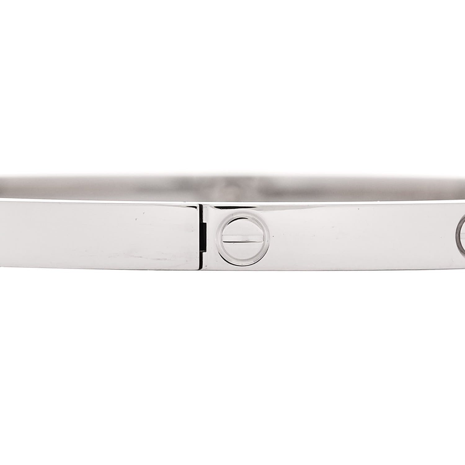 Cartier 18K White Gold Small LOVE Bracelet 17 5 of 8