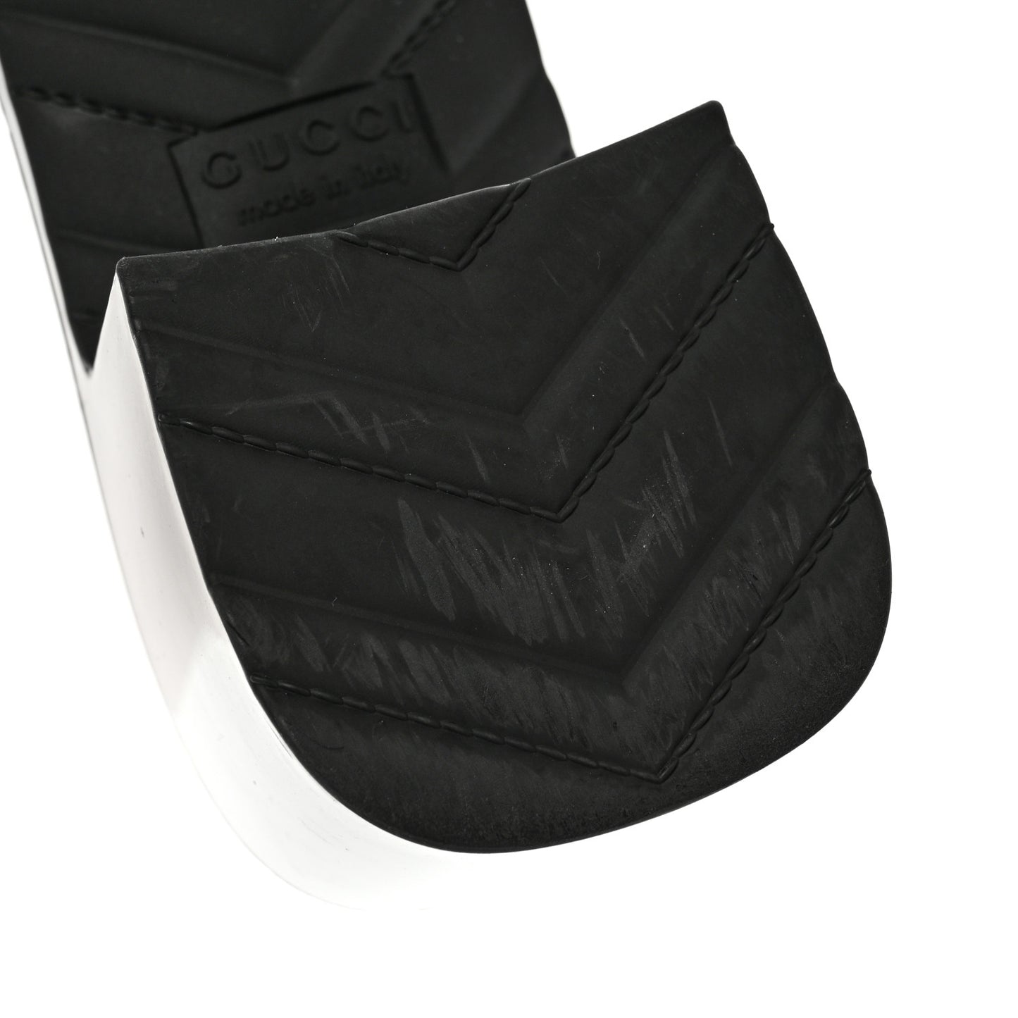 Rubber Gucci Logo Womens Platform 20/60mm Slide Sandals 41 Black