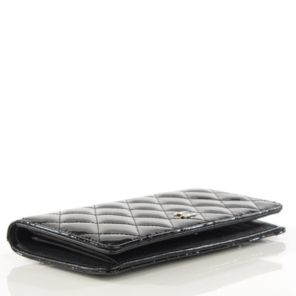 Chanel Patent Calfskin Quilted Yen Wallet Black 4 of 8