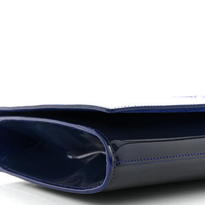 Saint Laurent Patent Calfskin Monogram Large Belle De Jour Clutch Royal Blue 8 of 12