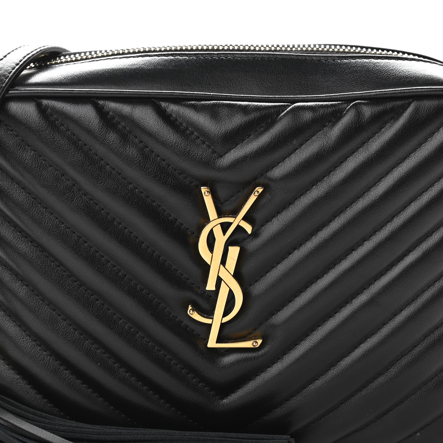 Saint Laurent Calfskin Matelasse Monogram Lou Camera Bag Black 8 of 12
