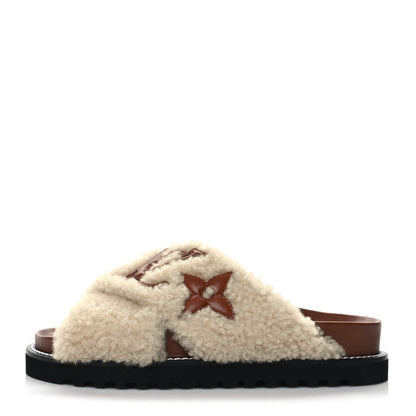Louis Vuitton Shearling Paseo Flat Comfort Mule 37 Brown 1 of 9