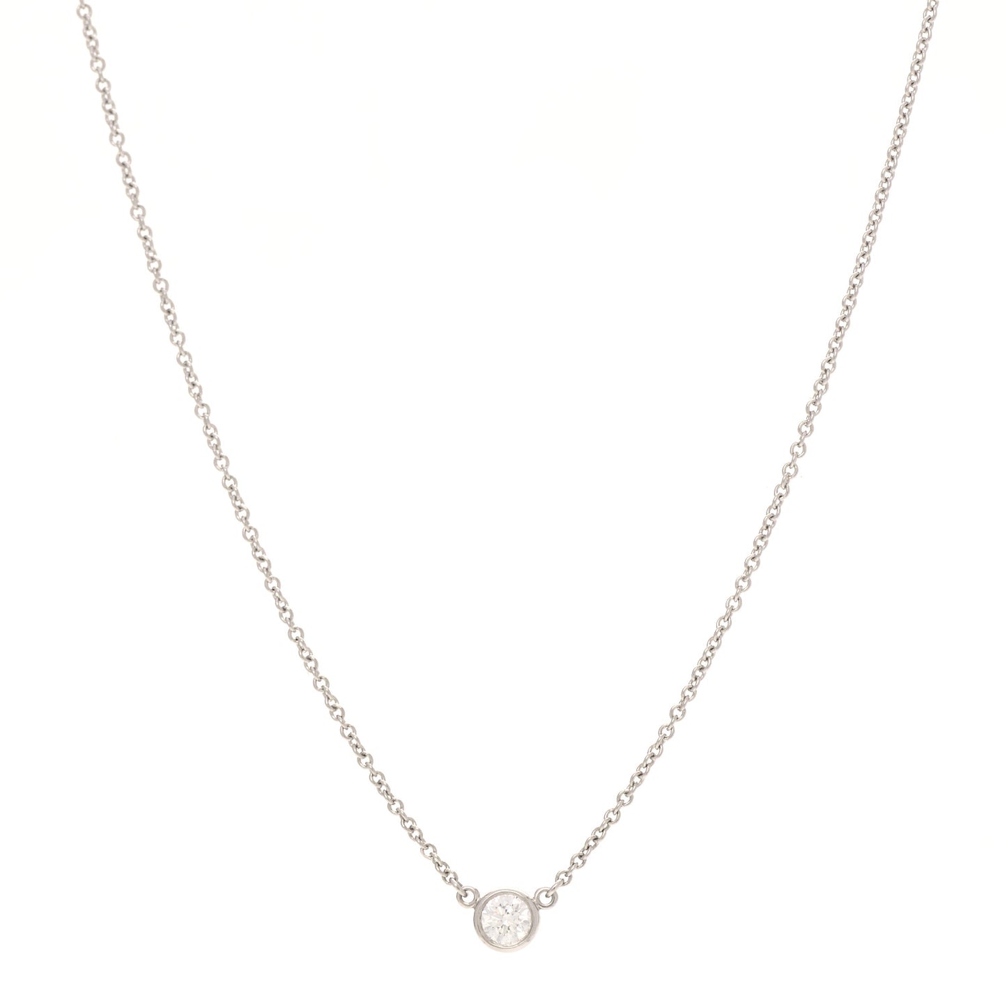 Platinum Diamond .14ct Elsa Peretti Diamonds by the Yard Pendant Necklace