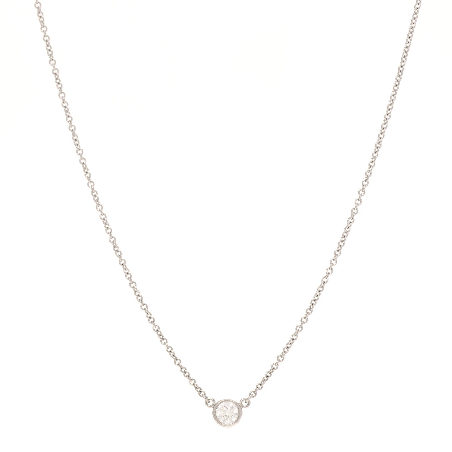 Tiffany Platinum Diamond .14ct Elsa Peretti Diamonds by the Yard Pendant Necklace 1 of 6