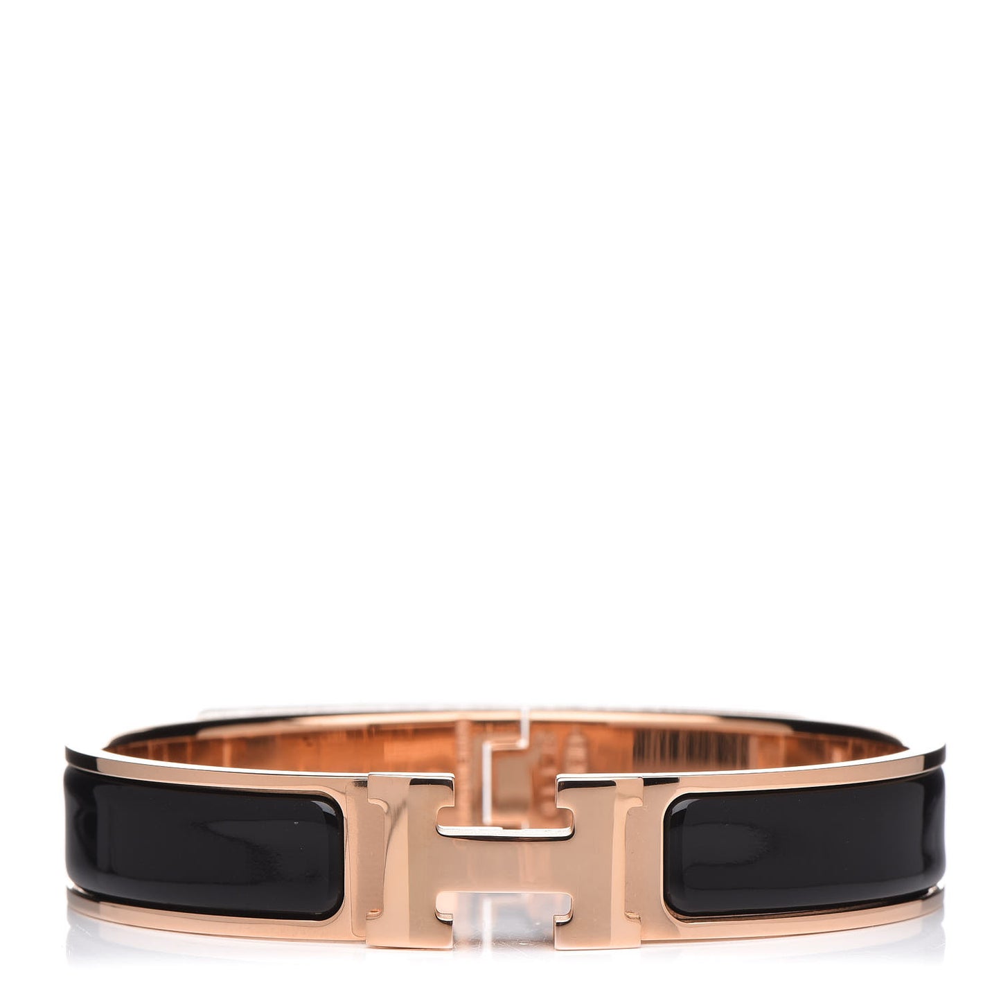 Enamel Narrow Clic Clac H Bracelet GM Black