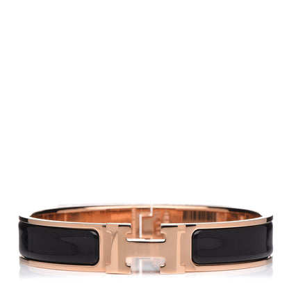 Hermes Enamel Narrow Clic Clac H Bracelet GM Black 1 of 7