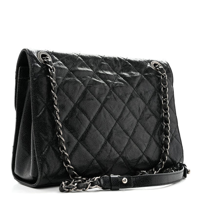 Chanel Crumpled Grained Calfskin Medium CC Crave Flap Black 3 of 15